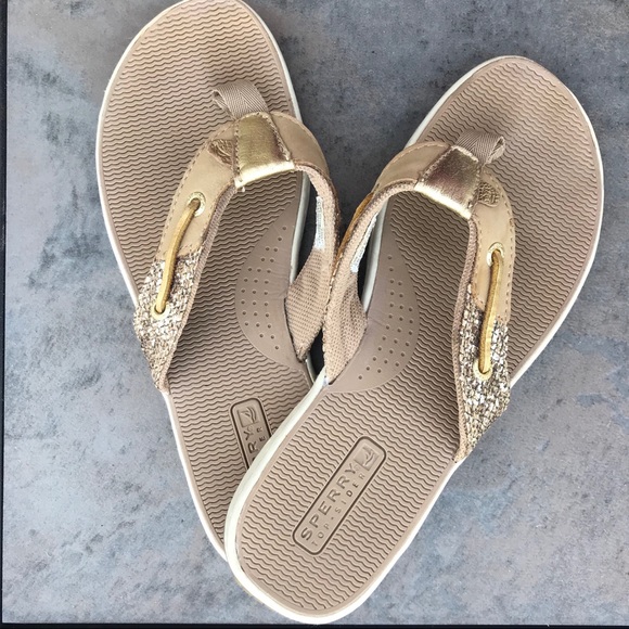 sperry gold sandals